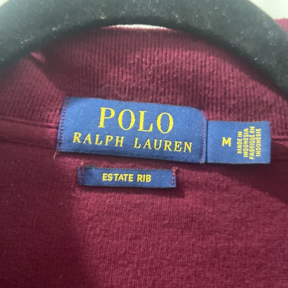 Polo Ralph Lauren 1/4 Zip Sweater Estate Rib Pullover Mens Size M Burgundy EUC - Picture 4 of 9